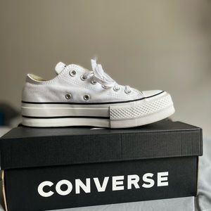 white platform converse